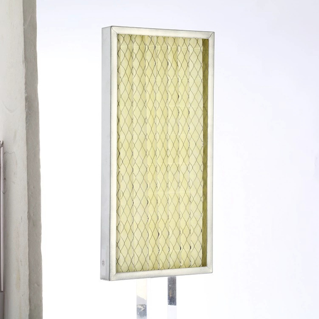 وسائط مرشح الجيب ذات الطبقة الواحدة مع شبكة معدنية مغلفة